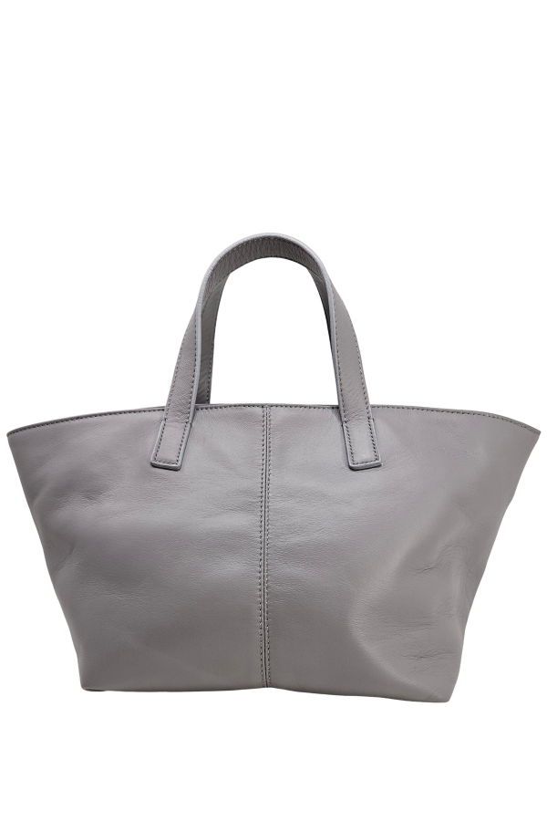 Madison Maison x Joan Hornig Leather Lock Tote Bag - Light Grey