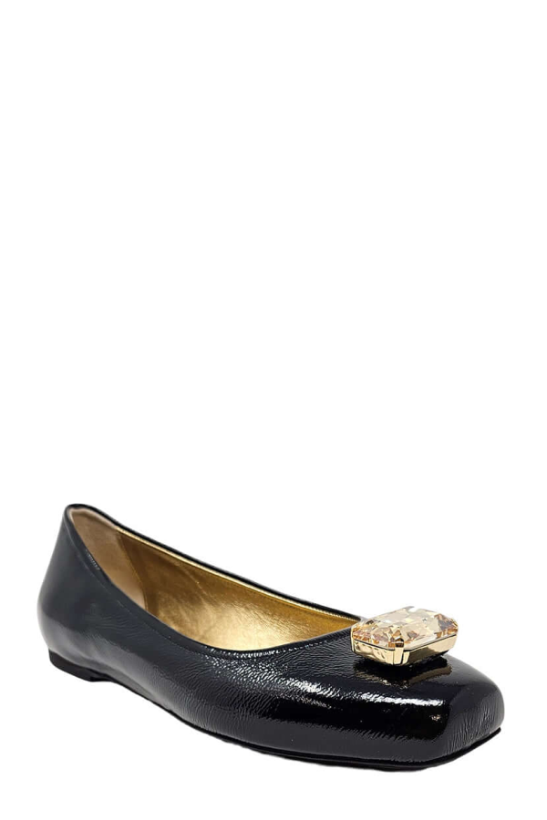Madison Maison Marion Jeweled Ballet Flats - Black