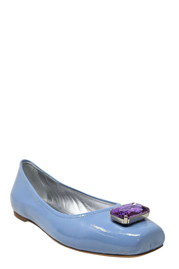 Madison Maison Marion Turquoise Jeweled Ballet Flats