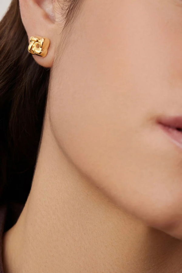 Jenny Bird Mini Woven Square Earrings