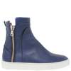 Madison Maison Navy Leather Double Zip Shearling Sneaker - Navy - Thumbnail 1