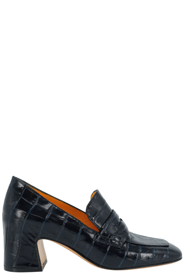 Madison Maison™ Leather Heel Moc Croc Loafer - Navy