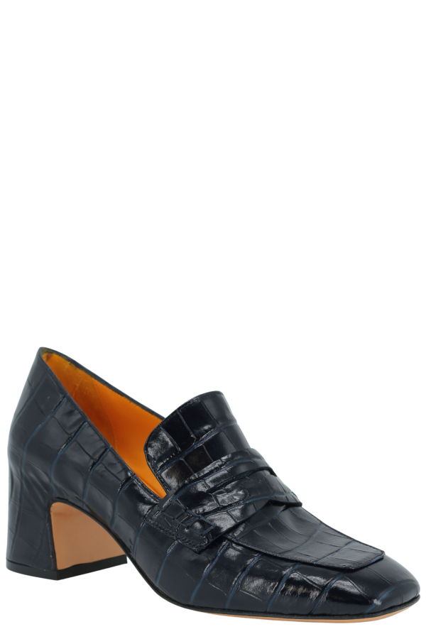 Madison Maison™ Leather Heel Moc Croc Loafer - Navy