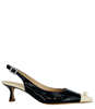 Madison Maison Slingback With Pearl Slingback Heels - Navy/Off White - Thumbnail 1
