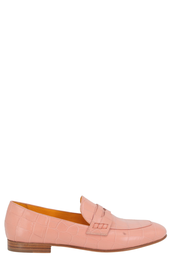 Madison Maison™ Leather Flat Moc Croc Loafer - Nude Pink