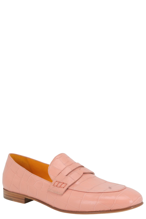 Madison Maison™ Leather Flat Moc Croc Loafer - Nude Pink