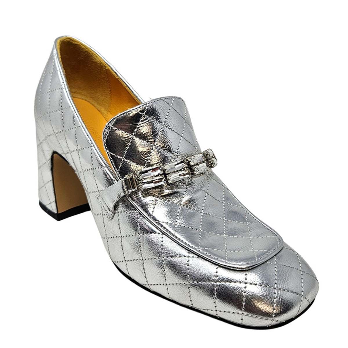 Madison Maison™ MD100 Quilted Jeweled Heel Loafer - Silver - Image 2 of 4