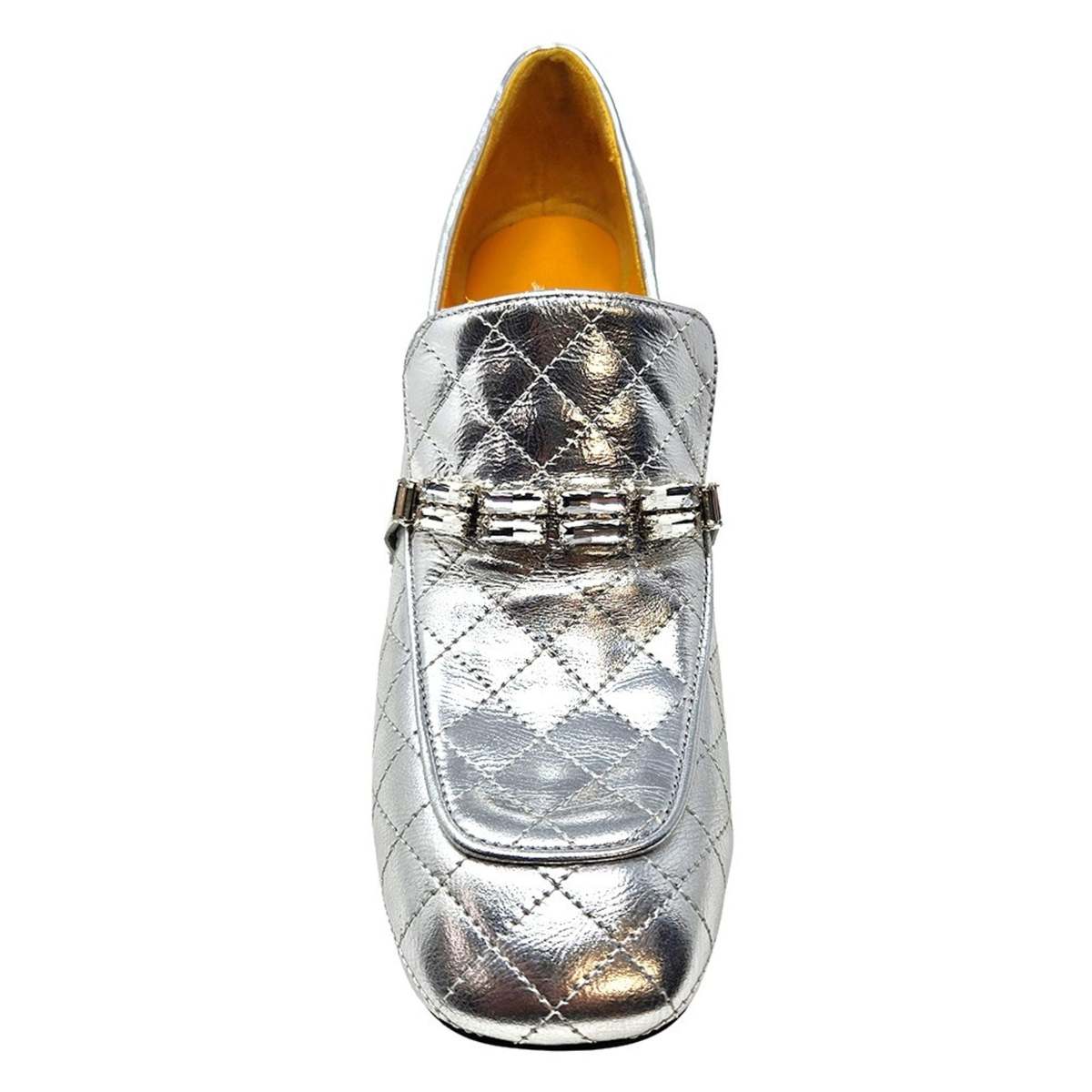 Madison Maison™ MD100 Quilted Jeweled Heel Loafer - Silver - Image 4 of 4