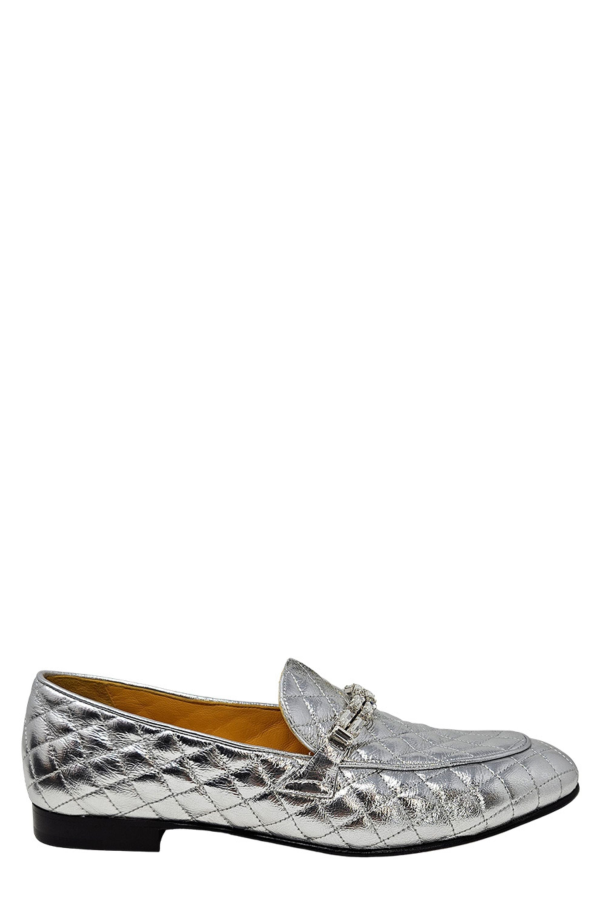 Madison Maison™ Silver Quilted Flat Loafer - Silver