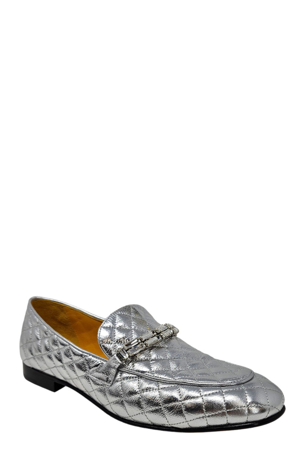 Madison Maison™ Silver Quilted Flat Loafer - Silver