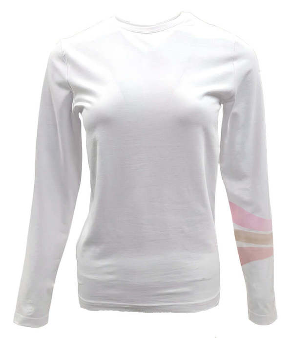 Madison Maison 3 Stripe Long Sleeve Tee - White Madison Maison 3 Stripe Long Sleeve Tee - White