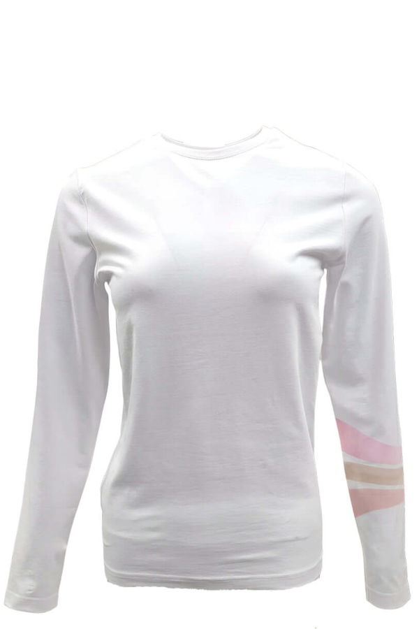 Madison Maison™ 3 Stripe Long Sleeve Tee - White