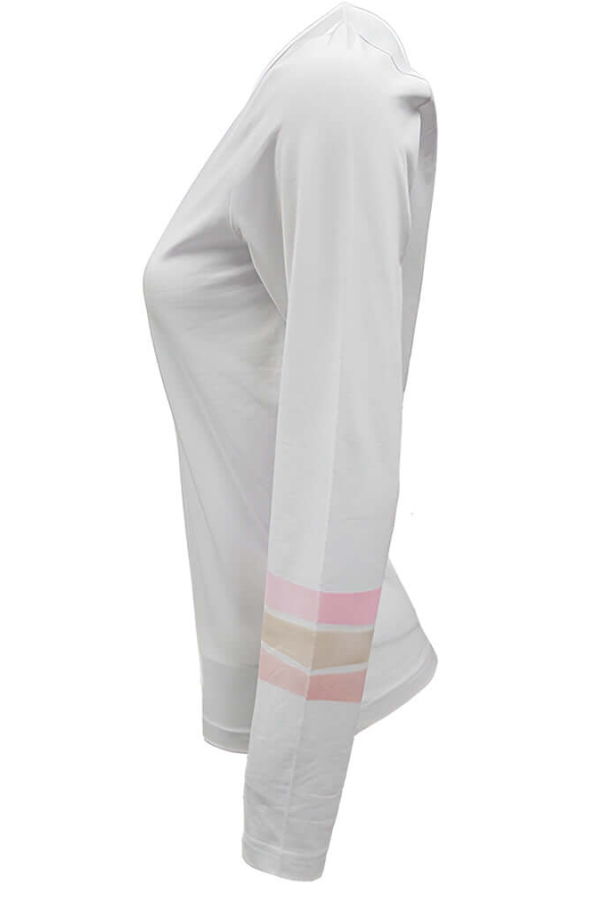 Madison Maison™ 3 Stripe Long Sleeve Tee - White