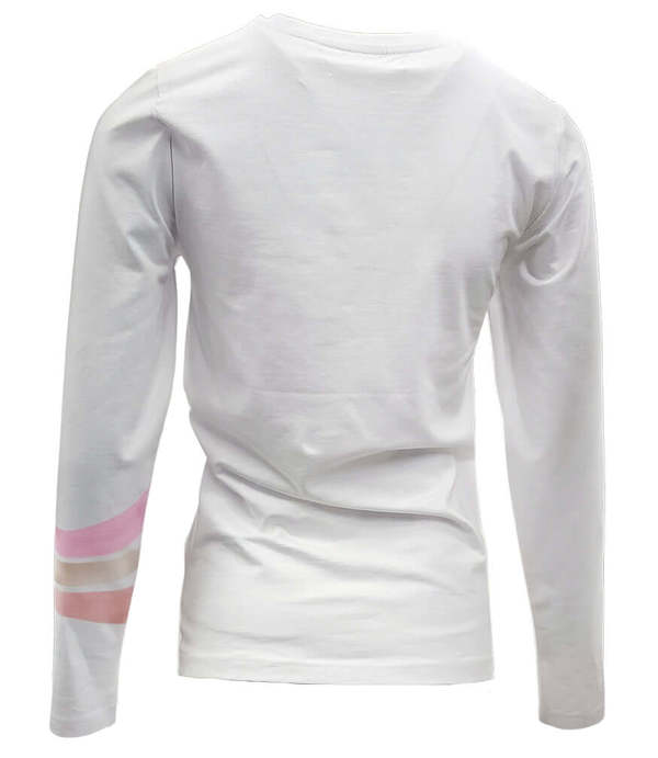 Madison Maison 3 Stripe Long Sleeve Tee - White