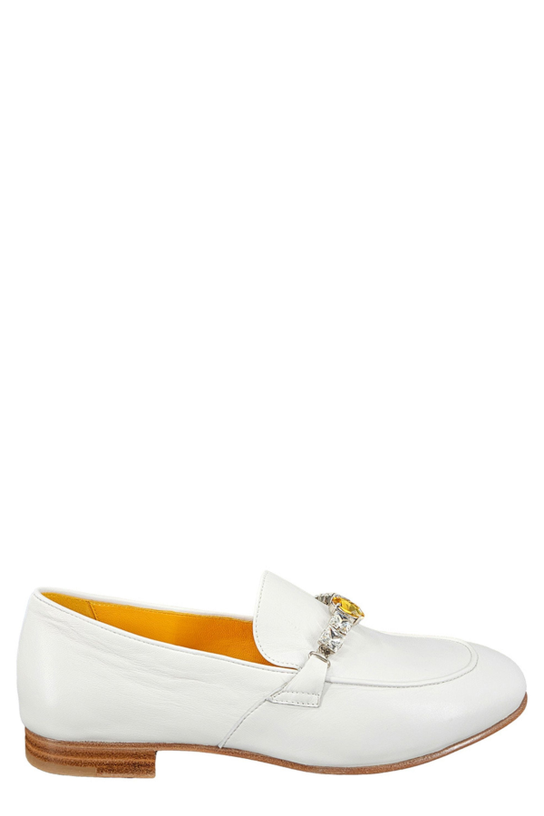 Madison Maison™ Leather Flat Jeweled Loafer - White