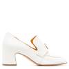Madison Maison Lock Heel Loafer - White - Thumbnail 1