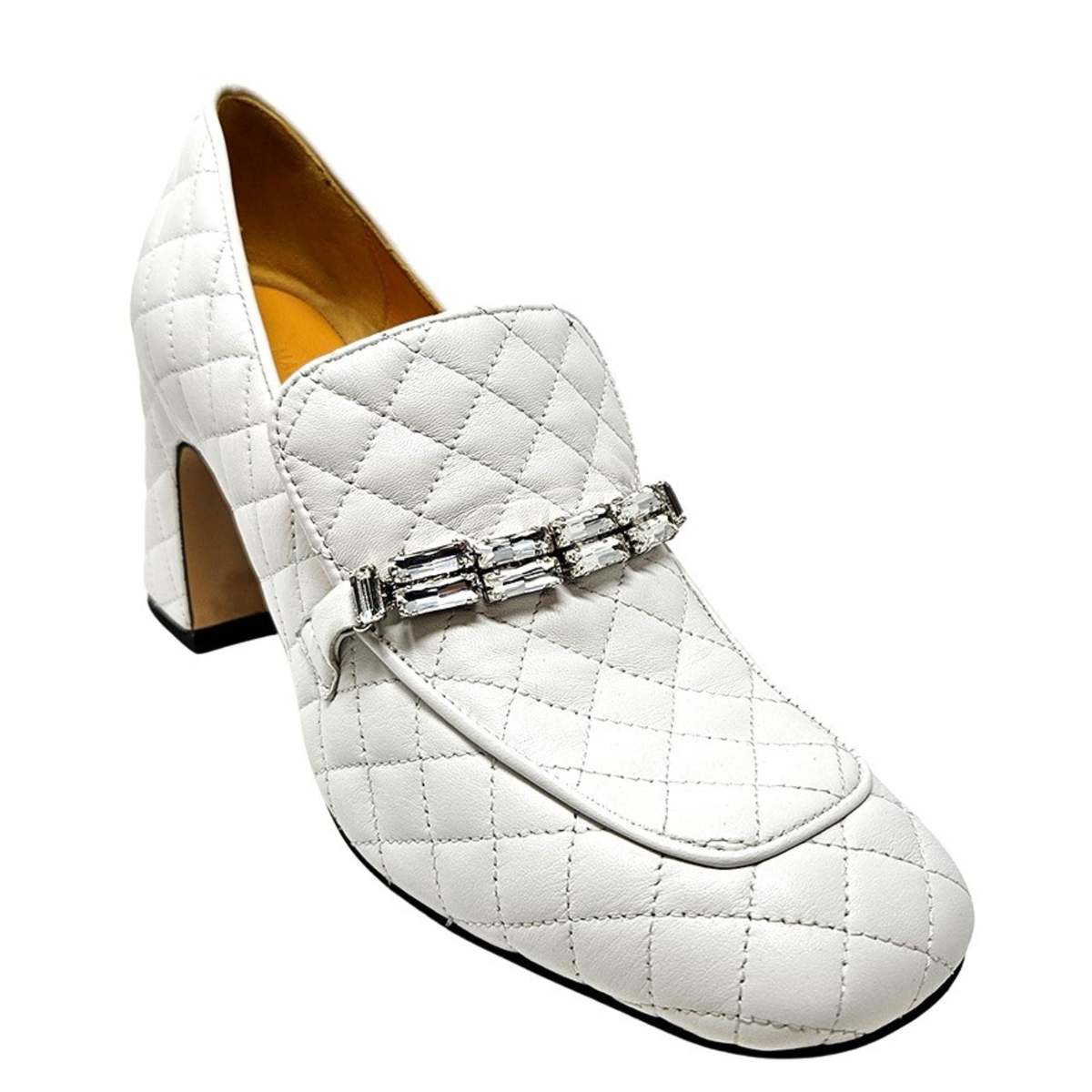 Madison Maison Leather Quilted Loafer Shoes - White - Image 2 of 4