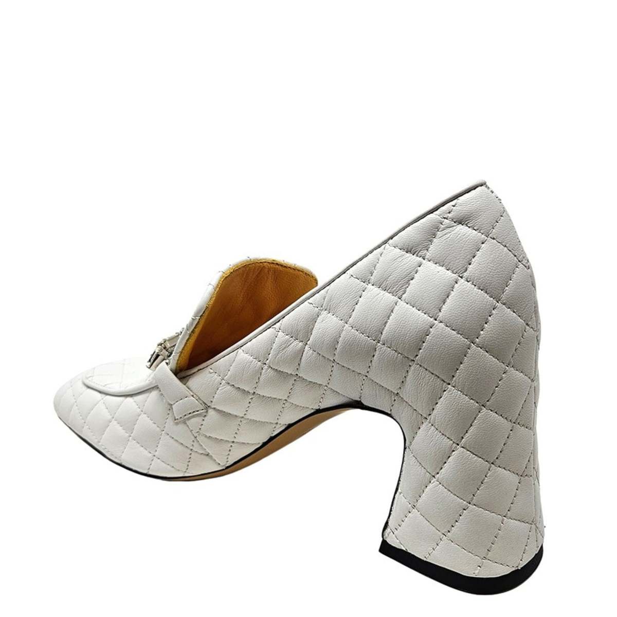 Madison Maison Leather Quilted Loafer Shoes - White - Image 3 of 4