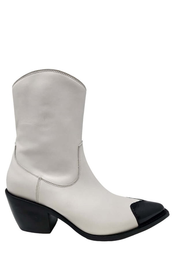 Madison Maison™ Heart Toe Ankle Boots - White/Black