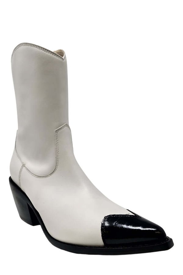 Madison Maison™ Heart Toe Ankle Boots - White/Black