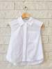 Jonathan Simkhai Winslow S/L Cropped Shirt - White Stripe - Thumbnail 1
