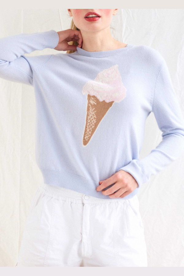Jumper 1234 Ice Cream Crew Sweater - Azure