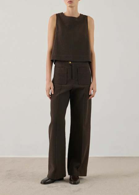 Auralee Wool Cord Rib Knit Camisole - Light Green | Garmentory