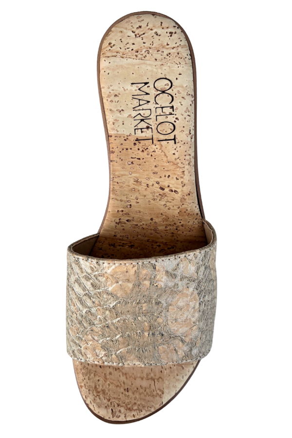 Ocelot Market Women's Cork Sandal - Gold Piton