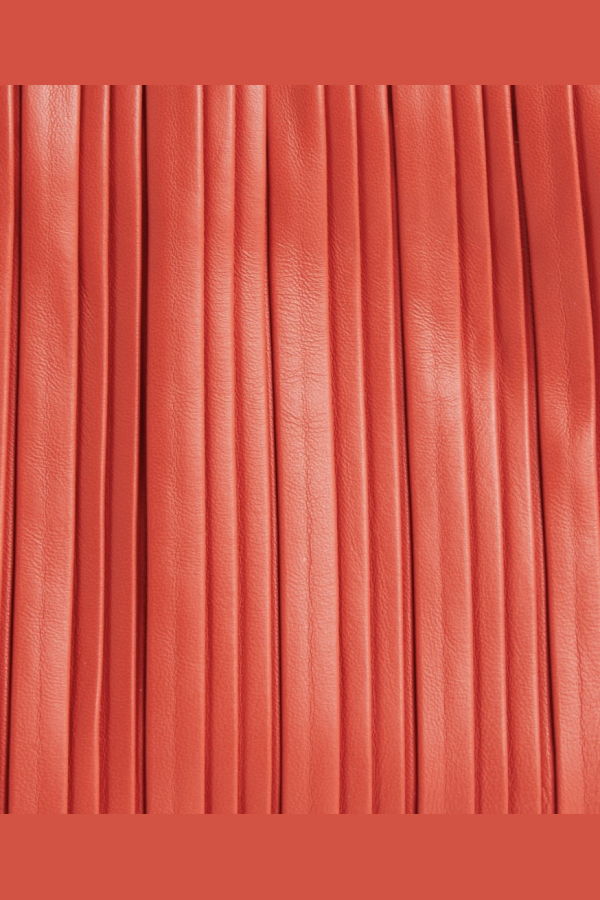 Cotélac Pleated Leather Bag - Red