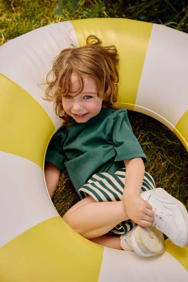 KIDS Kid's Stuff [Trucs d'enfants] Grow With Me Wide Shorts - Jungle Green Stripes