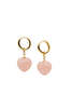 seree Heart Jade stone charm earrings - Pink - Thumbnail 1