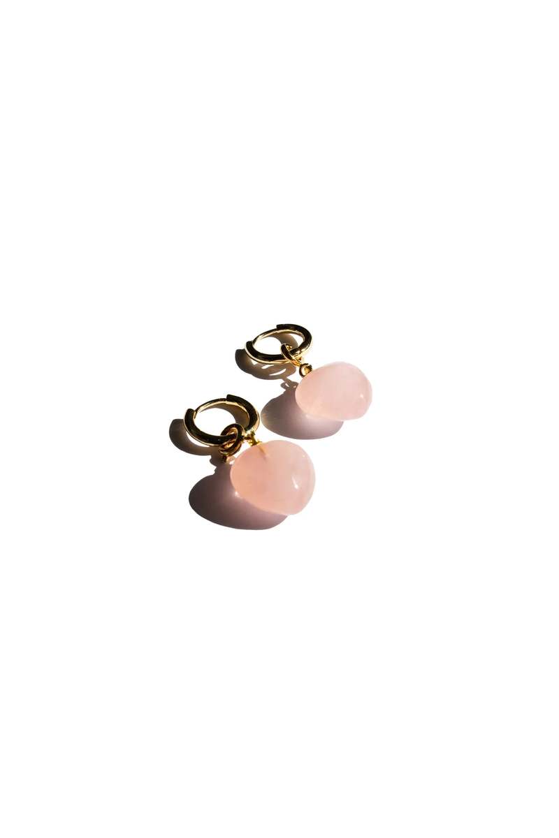 seree Heart Jade stone charm earrings - Pink