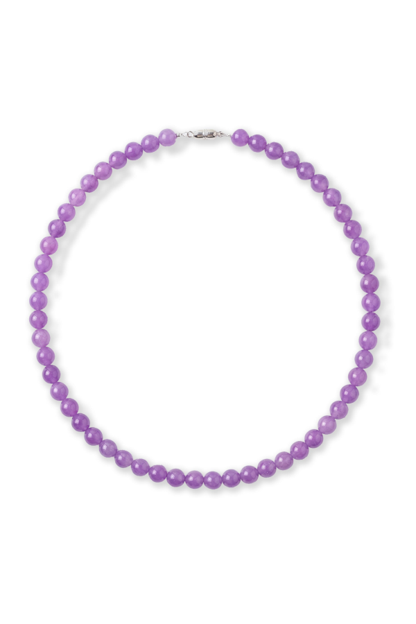 Seree Lilac Jade Beaded Necklace - Purple