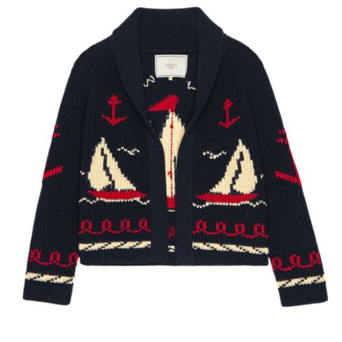 The Great. Sailboat Lodge Cardigan - Dark Navy - Image 6 of 6