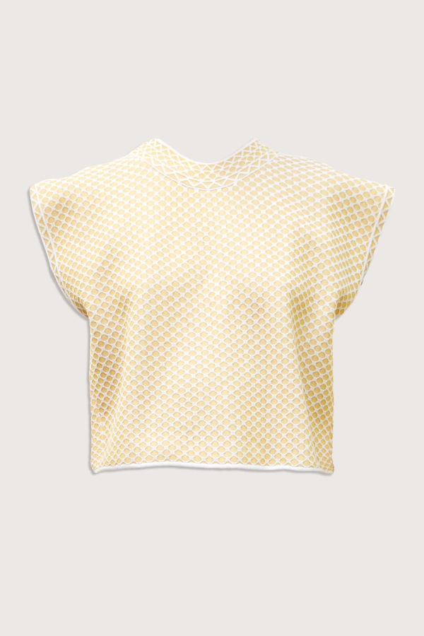 Molli Etoffe Structured Mesh Top - Milk Yellow