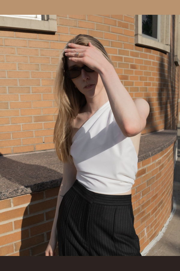 Angie Bauer Adjustable Tie Top - White