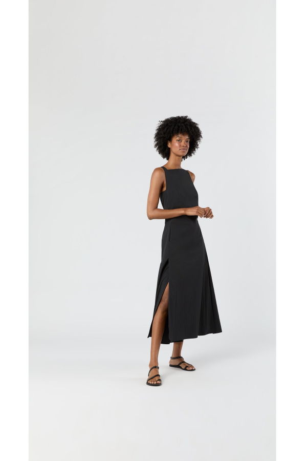 MASHBURN Rosalind Dress Dress - Black Cotton/Nylon Poplin