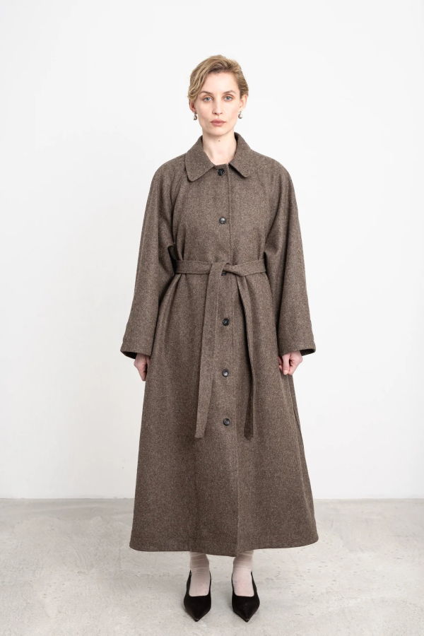 CAWLEY STUDIO Portuguese Wool Wickham Coat - Hickory