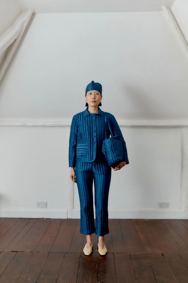 CAWLEY STUDIO Quilted Silk ADA Jacket - Insignia