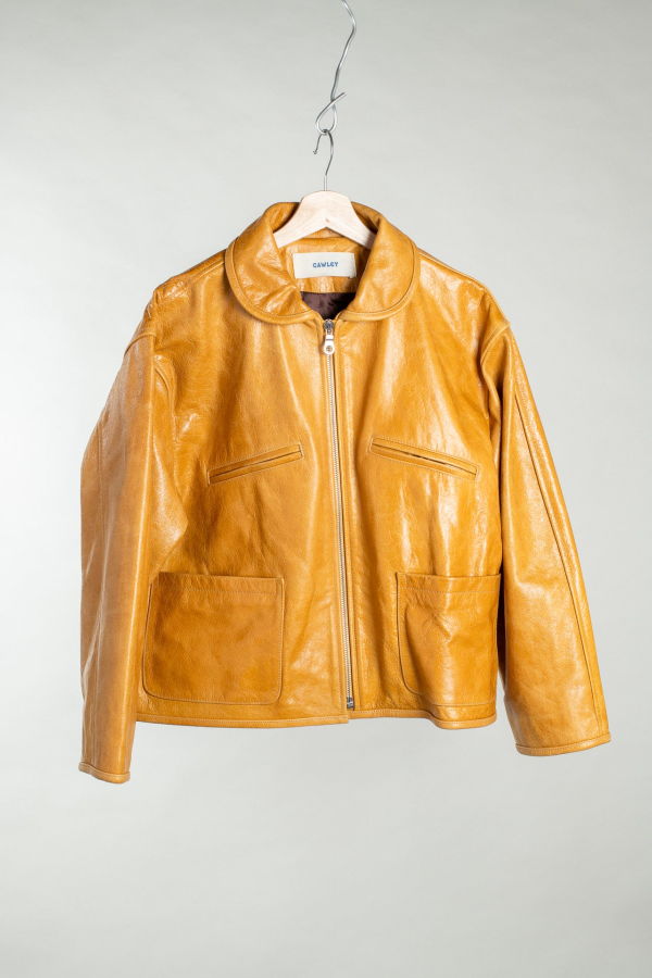 CAWLEY STUDIO Beaumont Leather Flying Jacket - Oak