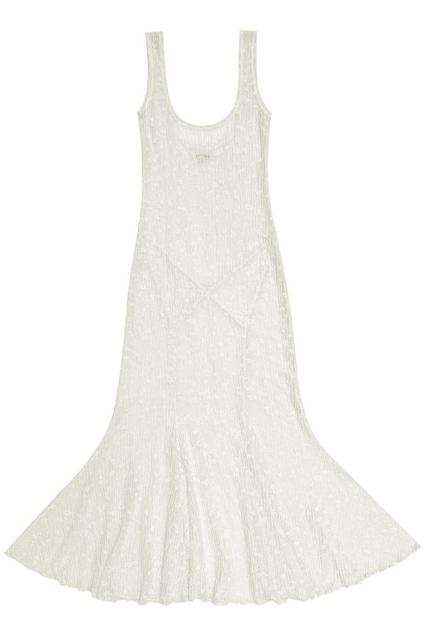 Ali Golden Tank Dress with Asymmetrical Hem