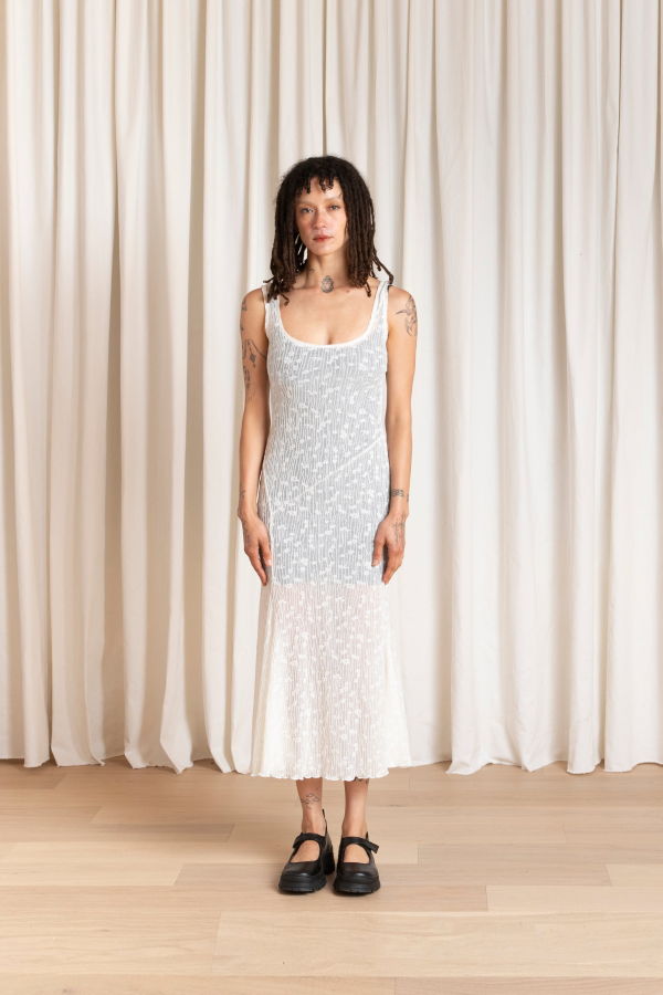 Ali Golden Tank Dress with Asymmetrical Hem