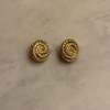 Vintage Christian Dior Rhinestone Swirl Earrings - Gold - Thumbnail 3