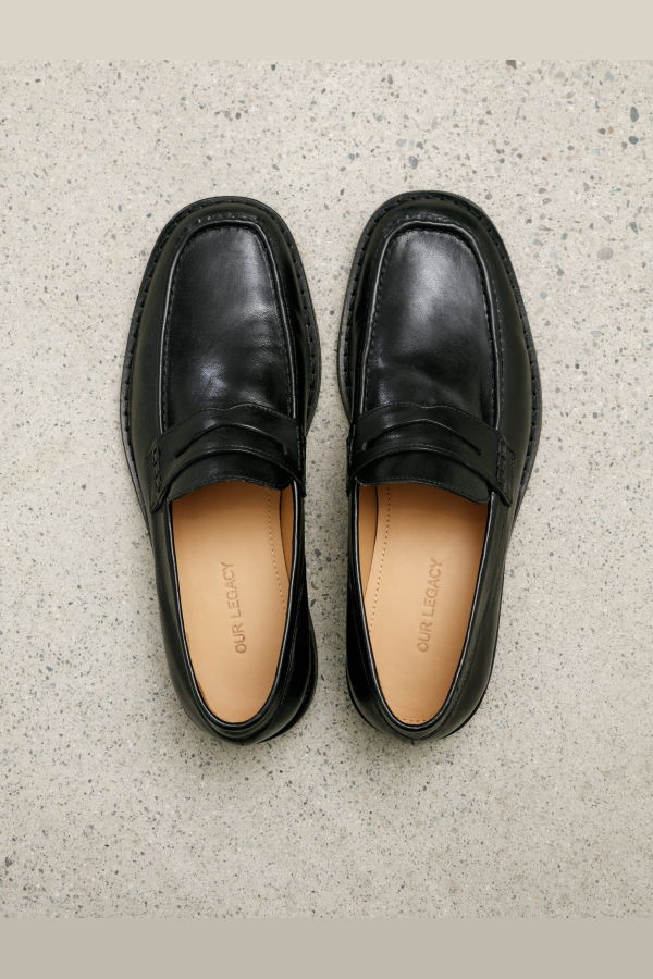 Our Legacy Light Loafer True Dyed Leather Loafers - Black