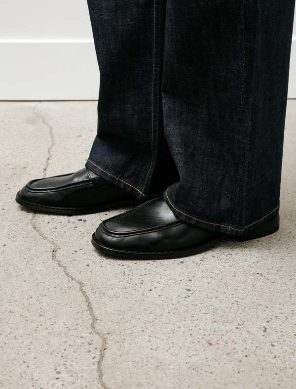 Our Legacy Light Loafer True Dyed Leather Loafers - Black | Garmentory