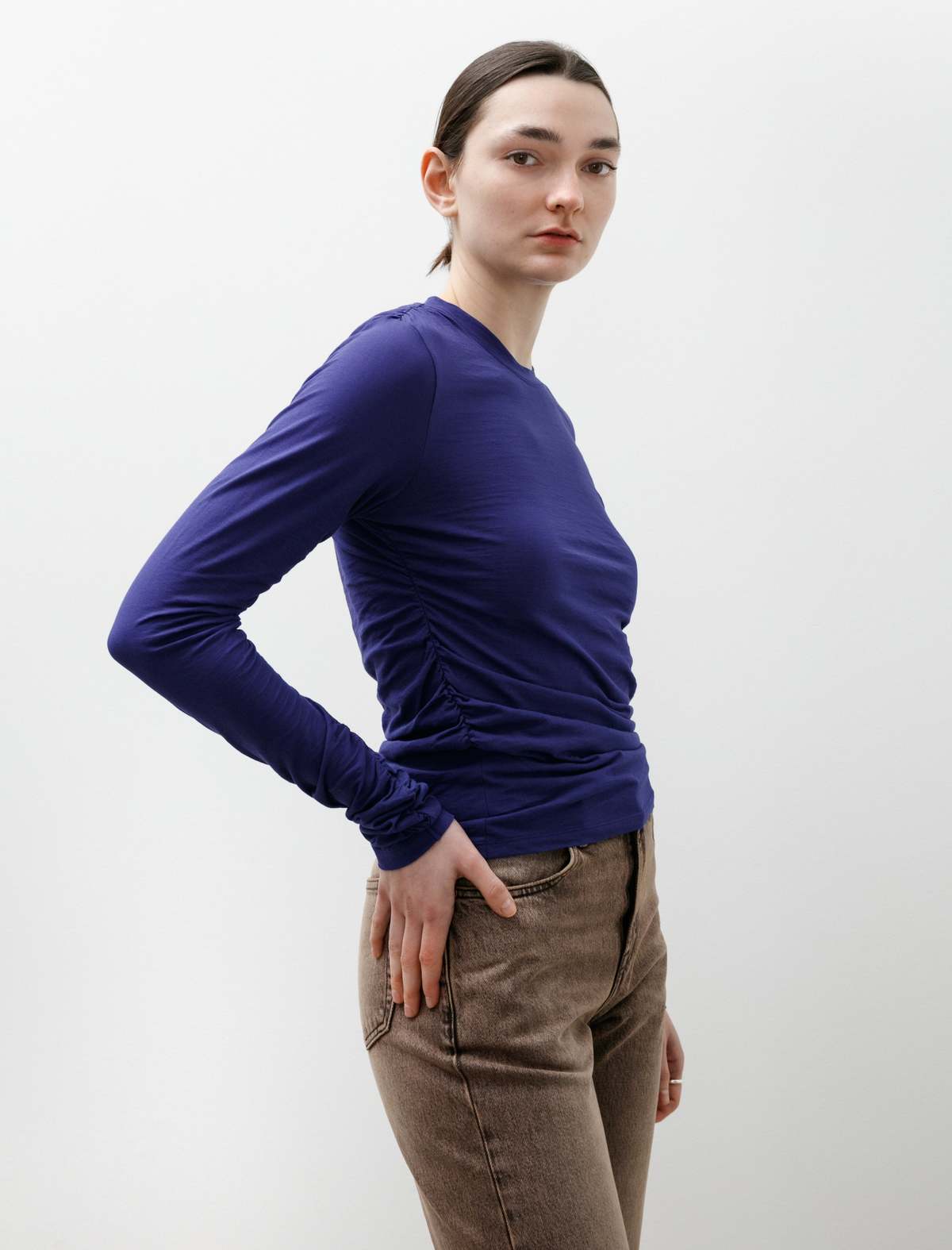 Our Legacy Strain Slim Longsleeve High Twist Jersey Top - Image 4 of 5