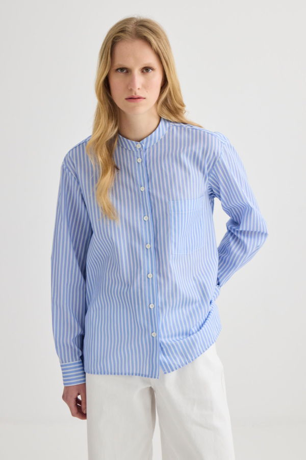 Laing Home Striped Collarless Shirt