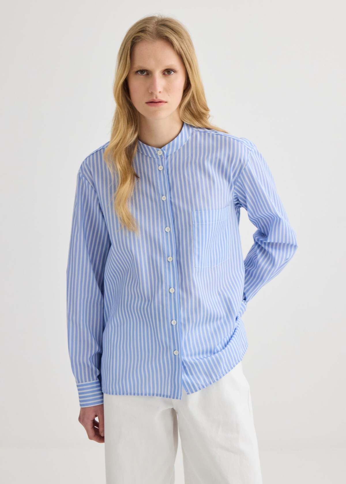 Laing Home Striped Collarless Shirt - Image 2 of 7