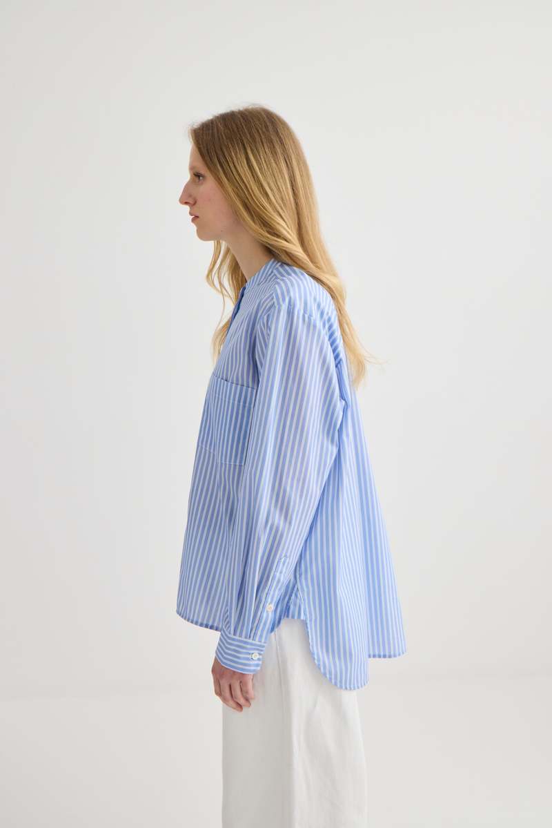 Laing Home Striped Collarless Shirt