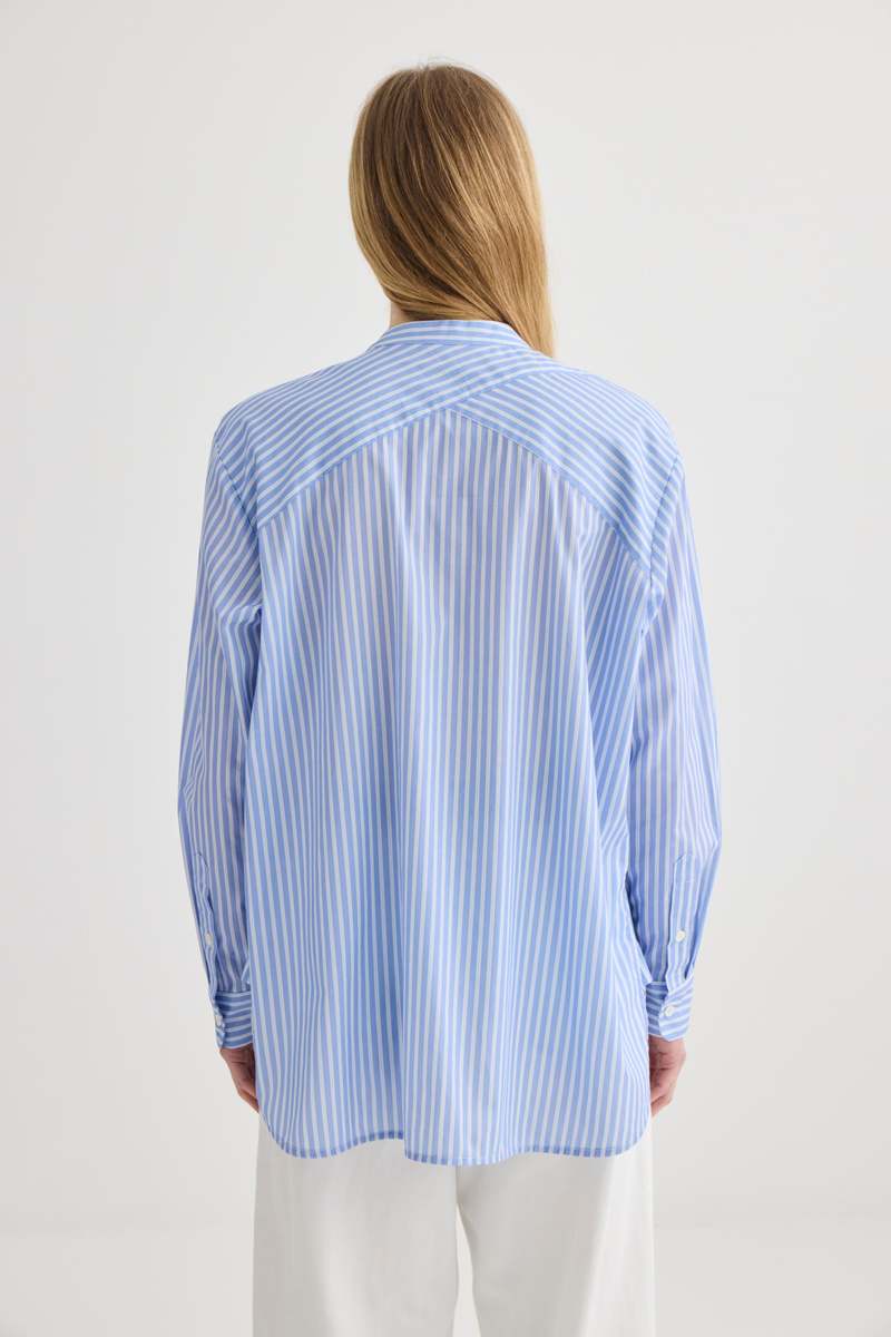 Laing Home Striped Collarless Shirt